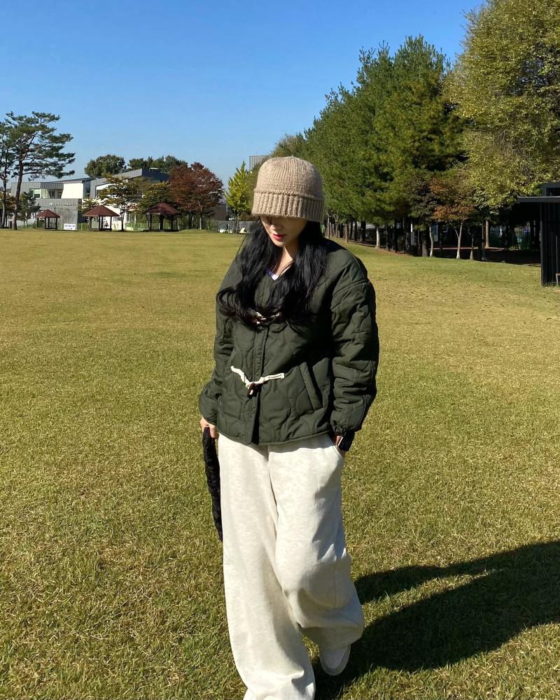 (브라운 당일출고) 떡볶이 숏 누빔 퀄팅점퍼 패딩 아우터