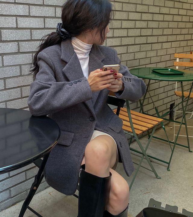 [쿠폰적용가 58,320원]겨울용 루즈핏 싱글 롱 자켓 3colors 오버핏 겨울 일자핏 쓰리버튼 스트레이트핏 블레이저 숏코트_코브리조_2