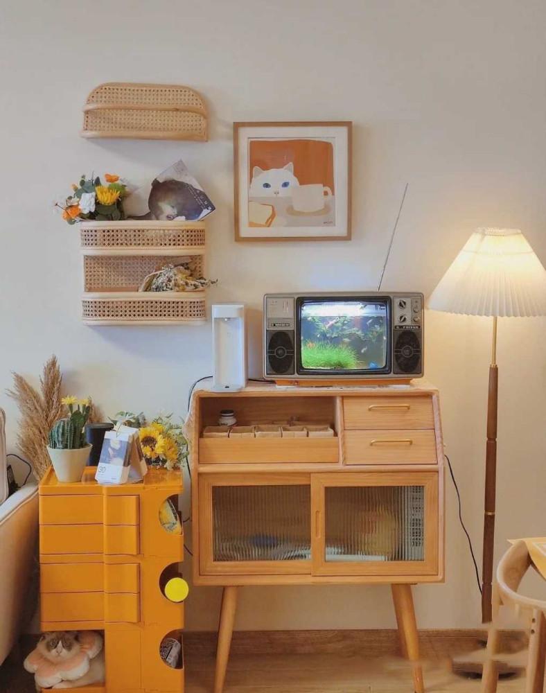 티비어항 브라운관TV 인테리어 추억의 테레비로 만든 불이 나는 실제 어항 인테리어