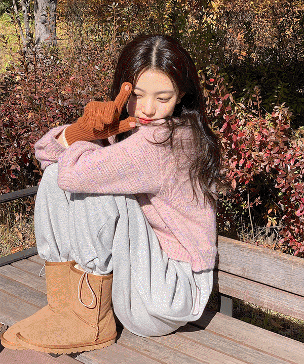 프런트 미들 어그부츠
