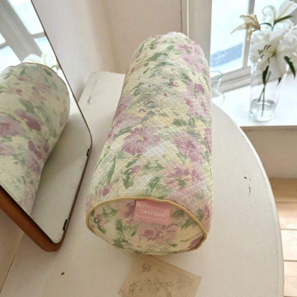 lime lilac floral cushion