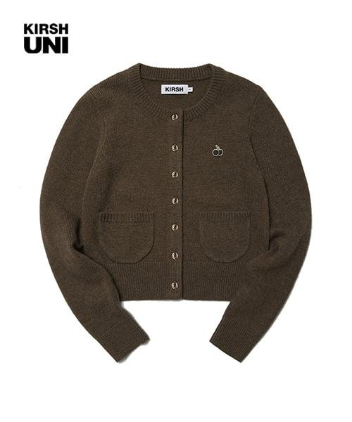 우먼 스몰 체리 가디건 [브라운]