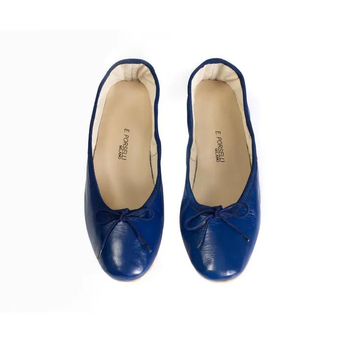 포셀리 레더 플랫 다크블루