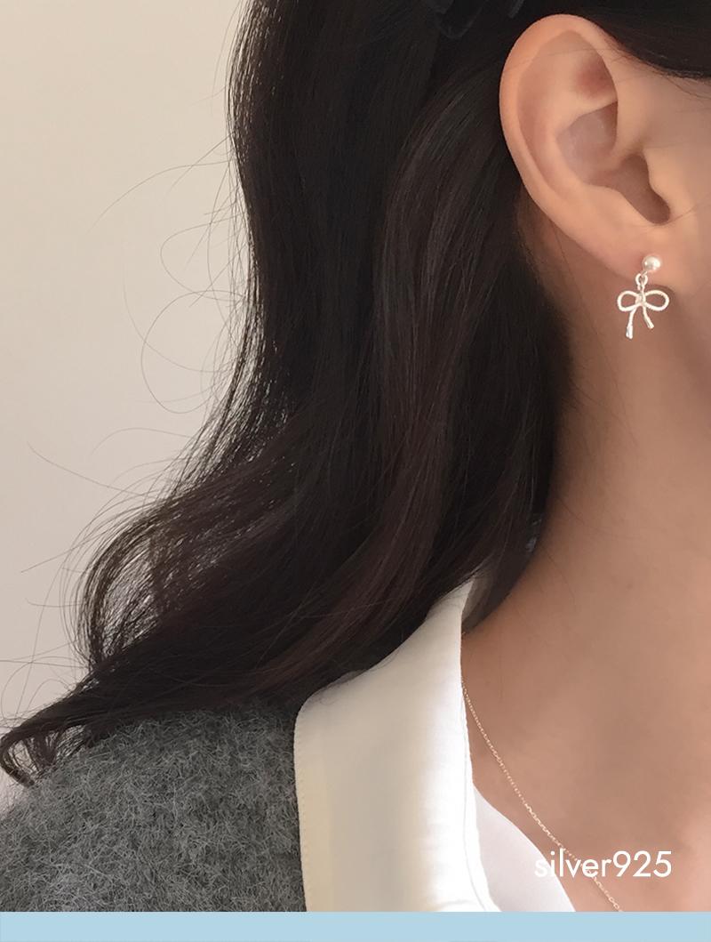 wendy ribbon earring (silver925)