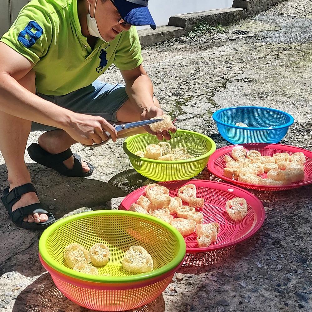 직접 잘라 만든 두꺼운 친환경 천연 수세미 비누받침대 제로웨이스트 비누홀더 트레이