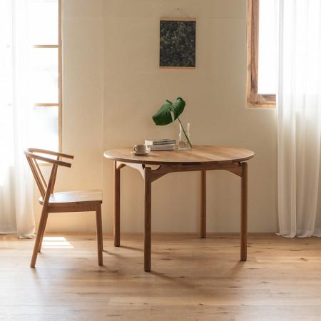 프롬 원형 원목 테이블 오크