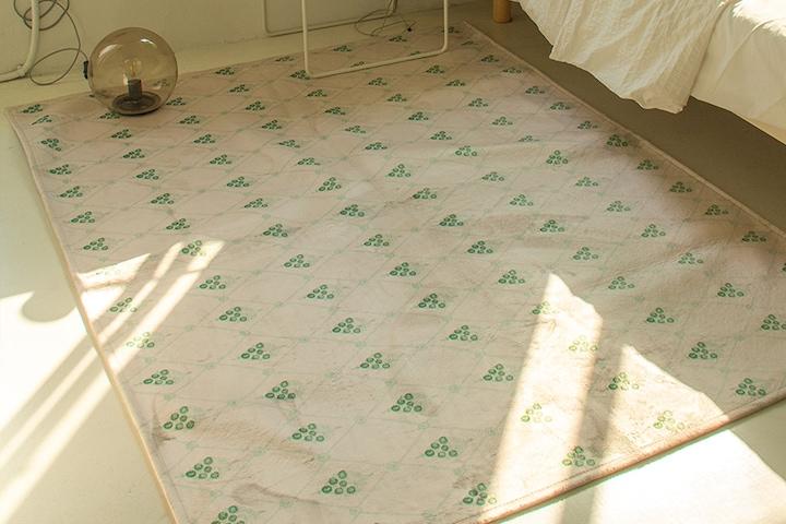 빈티지 드로잉 그린리프 사계절 단모 러그 3size