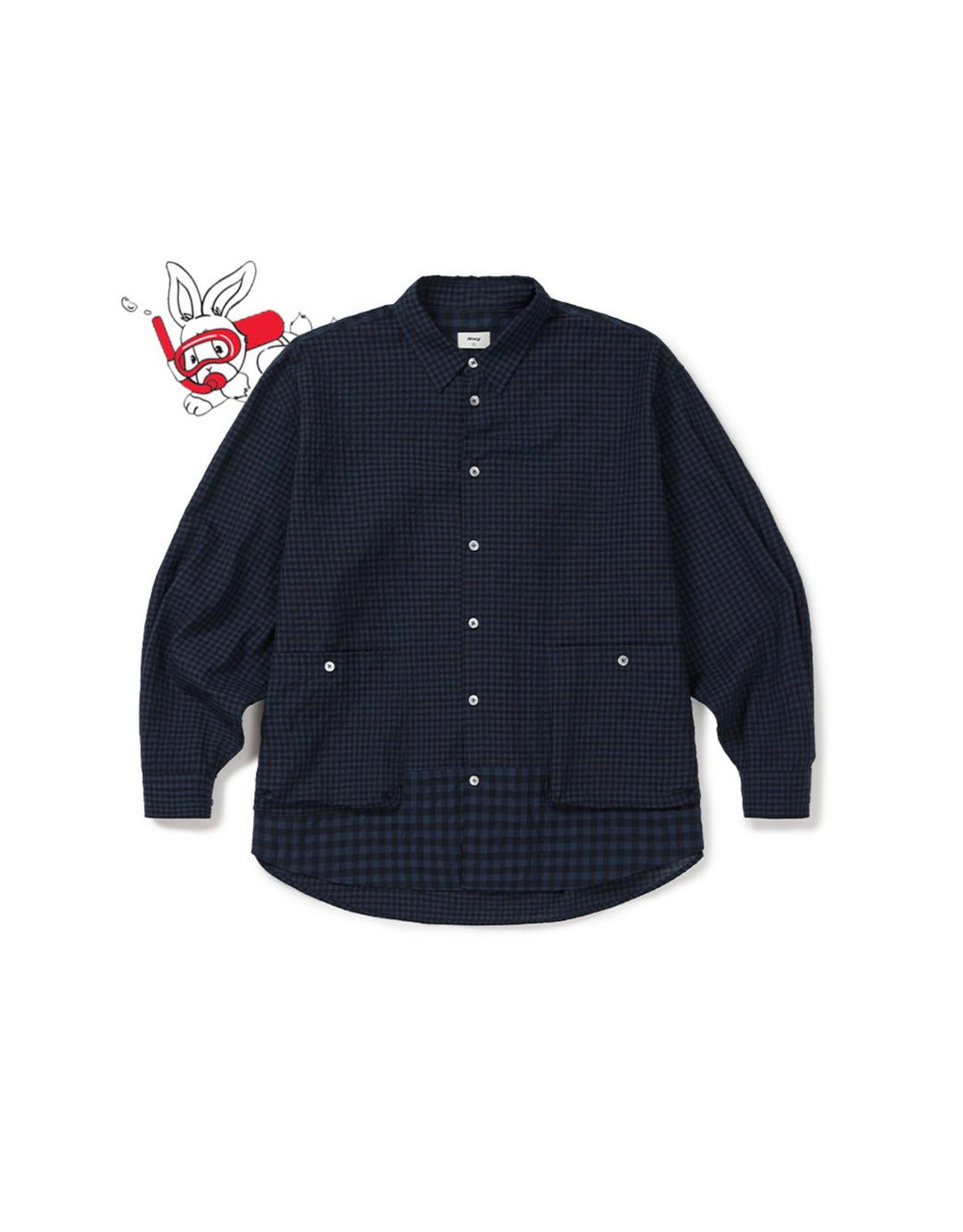 [Mmlg] SMMR LAYERED SHIRT JACKET (NAVY)