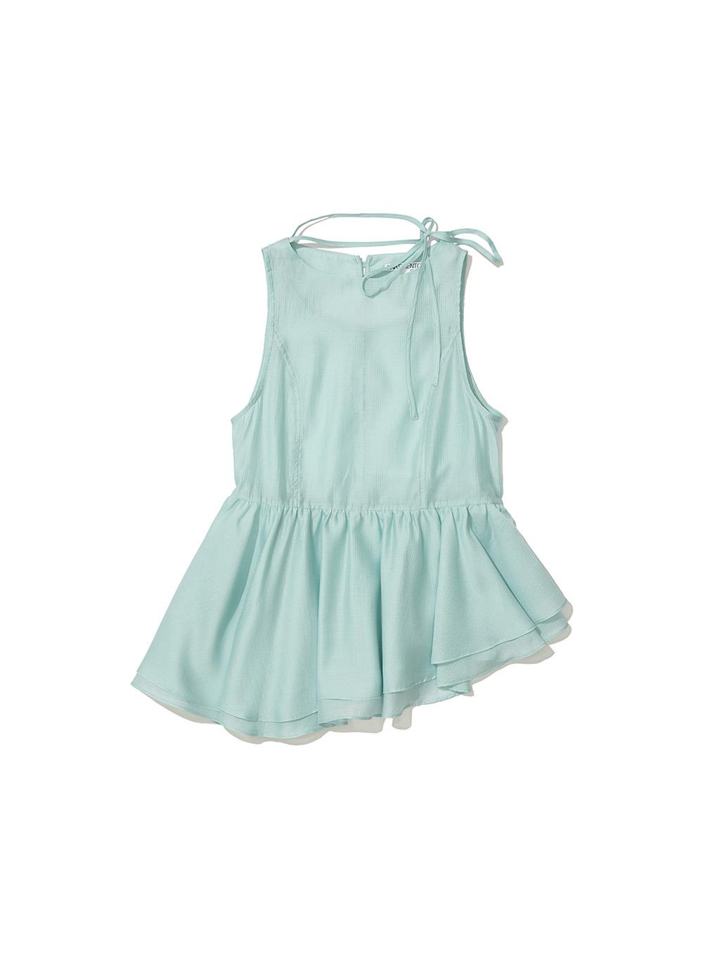 [WOMEN] TIENECK FRILL BLOUSE_SKY