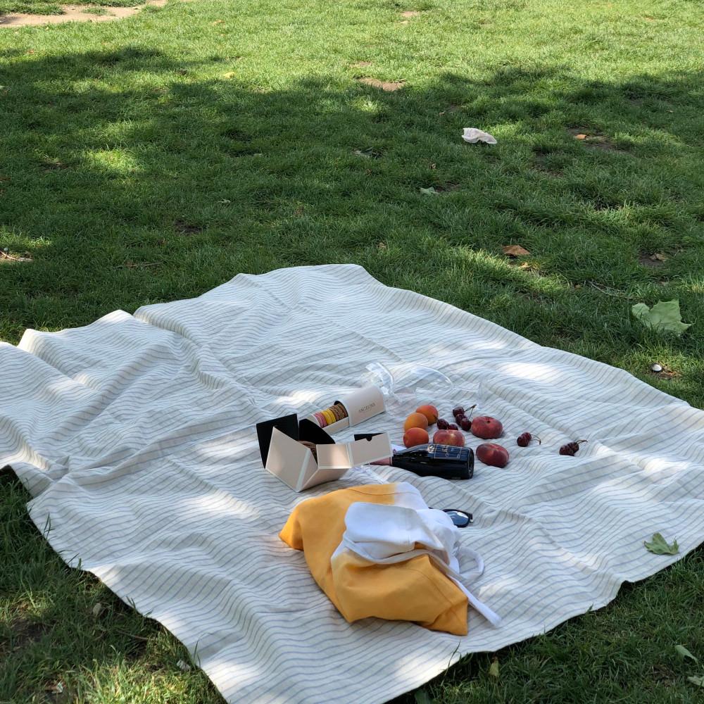 [라튤립] 린넨 스트라이프 피크닉 매트