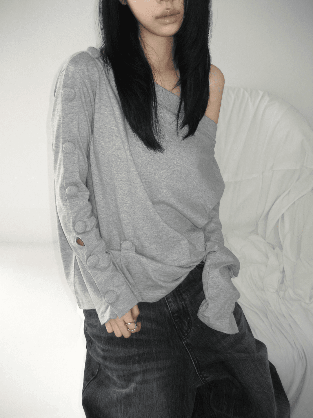 point button boatneck t (3 color)