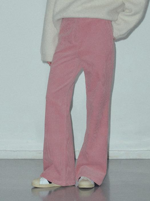 Classic Loose Fit Corduroy Boot-cut Pants_CTB533(Pink)