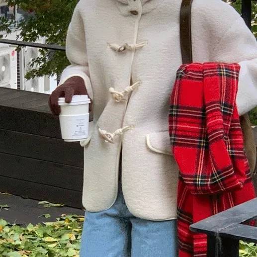 [울30] 덤블 후드 양털 떡볶이 하프코트 무스탕 덤블집업 코트 울자켓 울코트 덤블자켓 덤블코트 후드코트 퍼코트