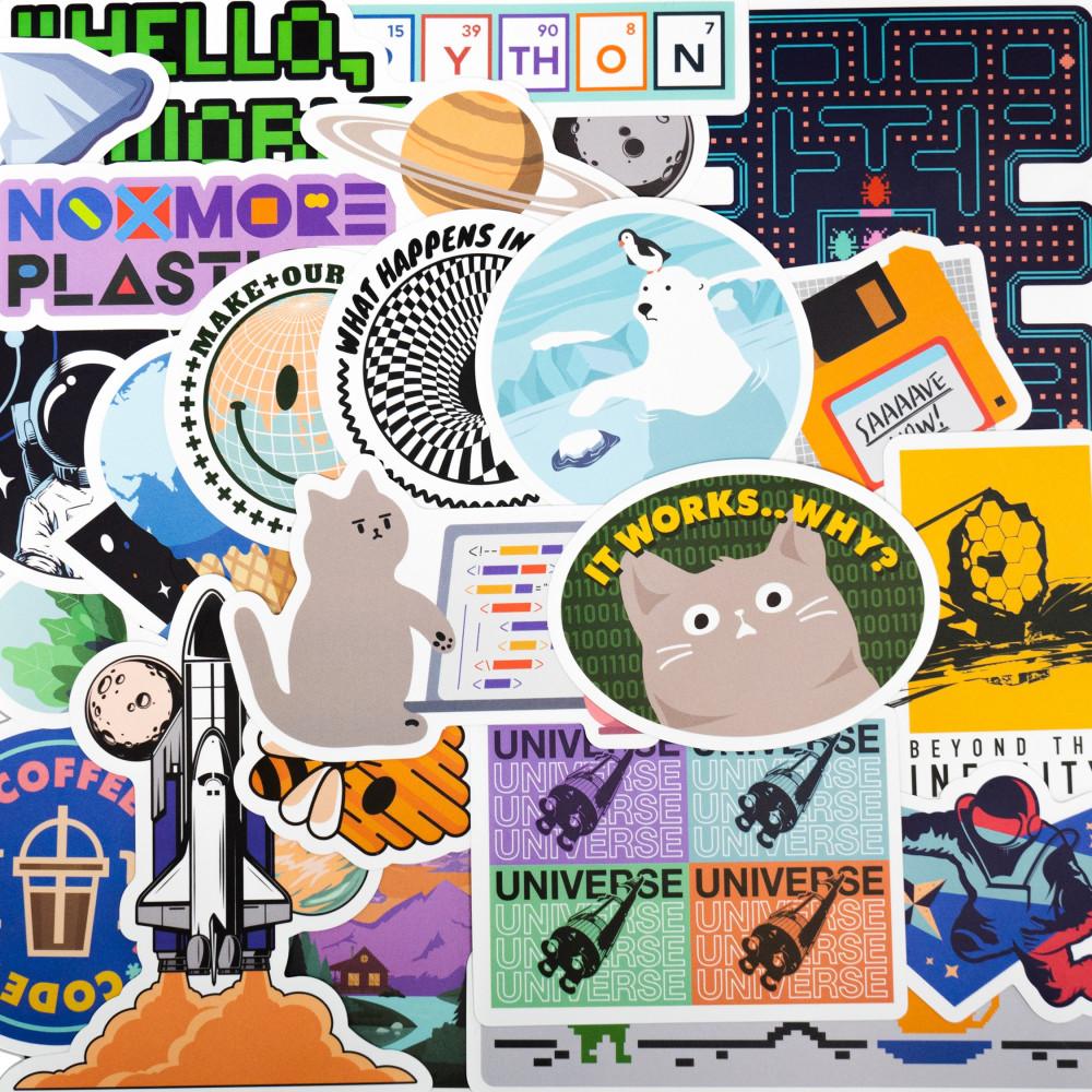 다꾸 스티커 리무버블 노트북 캐리어 코딩 프로그래머 우주 동물 에코 과학 굿즈 안될과학