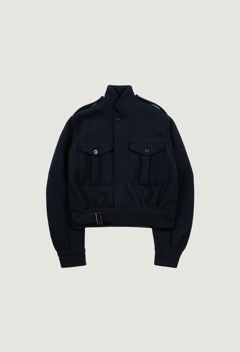 wool navy short jacket_Navy