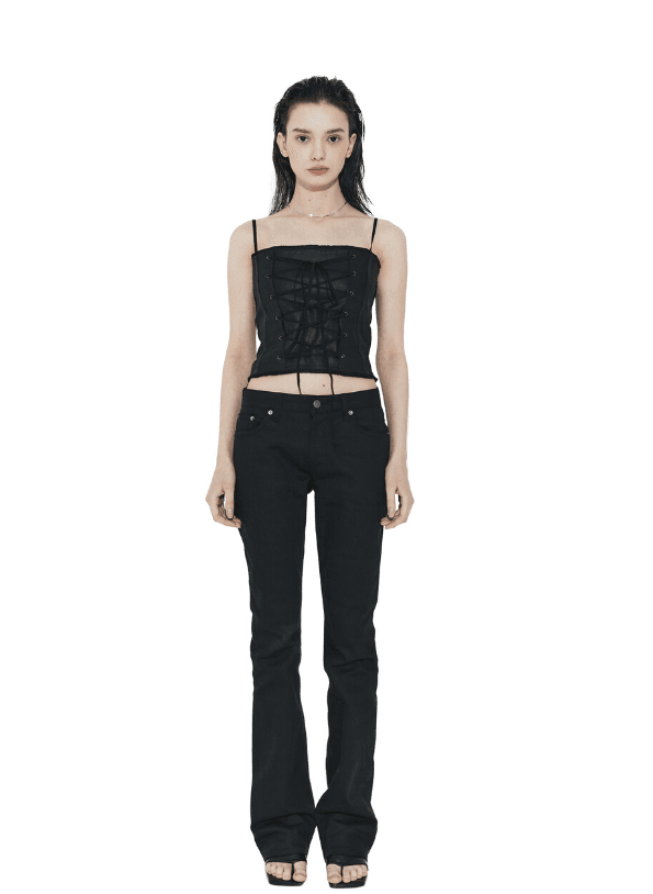 LOW WAIST BLACK DENIM