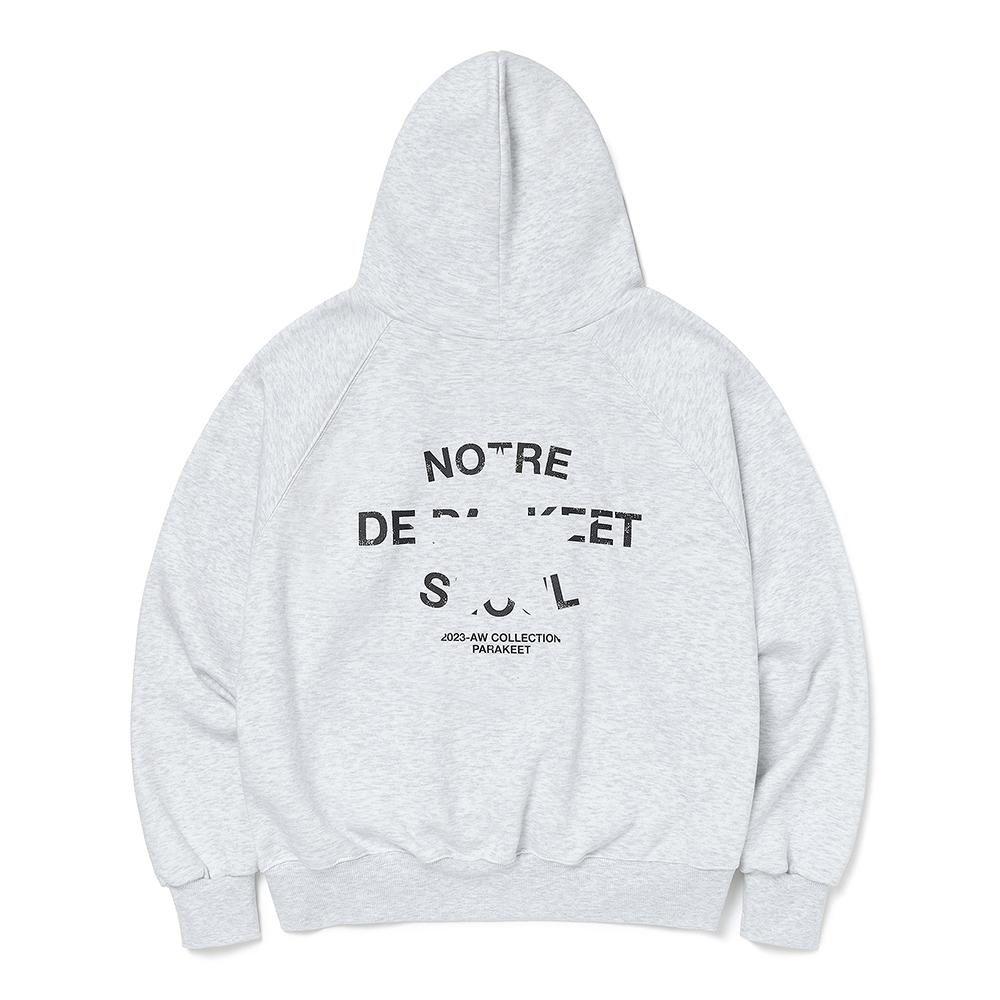 [PARAKEET] Damage Printed Hoodie (Melange Grey)