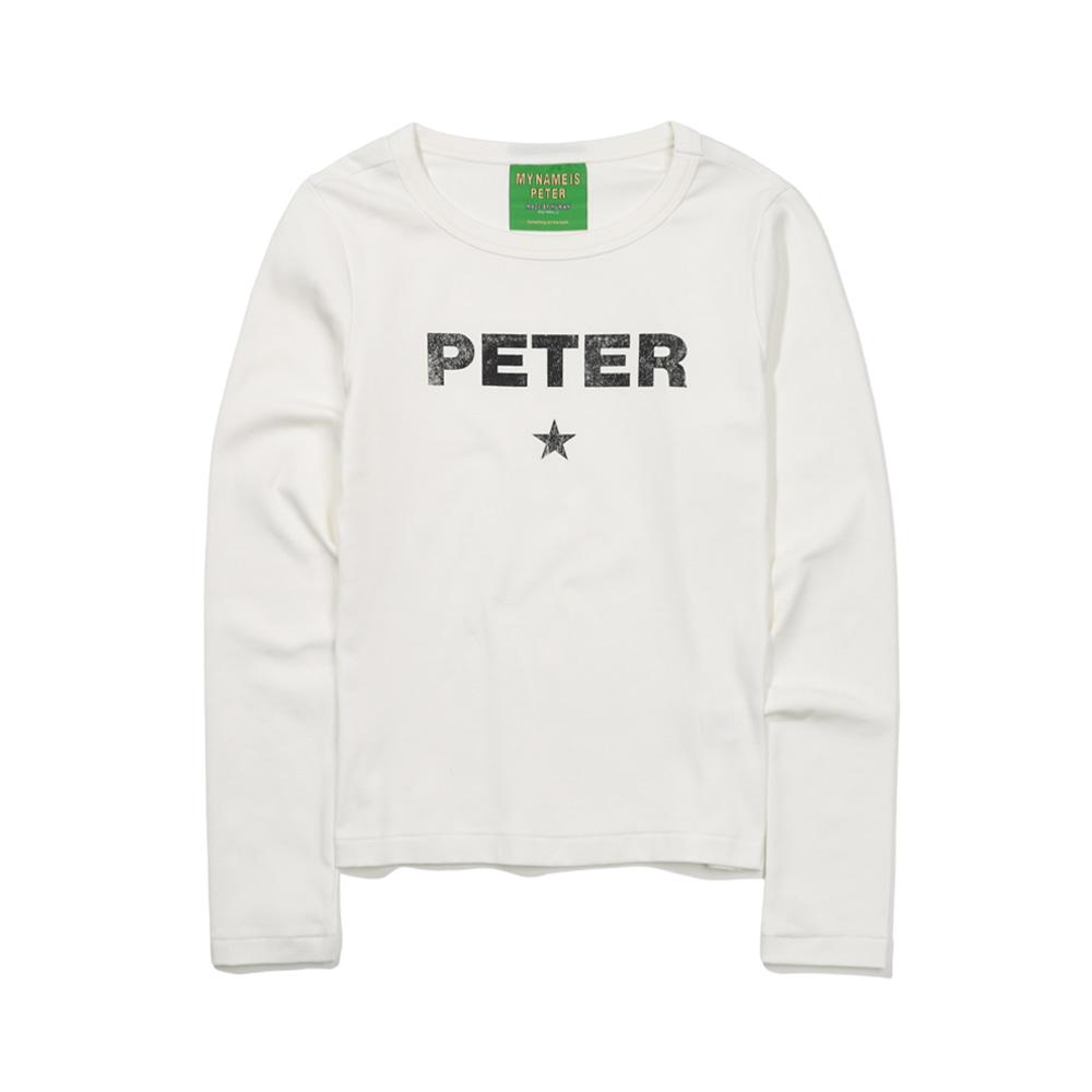 (W) PETER STAR LONG SLEEVE T-SHIRT - WHITE
