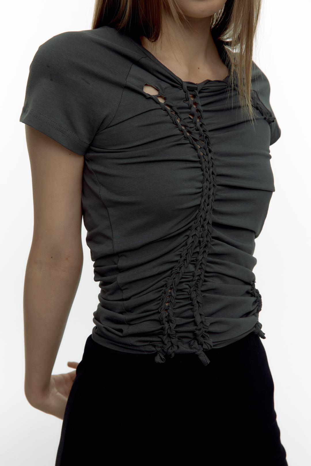 Braided Tee Charcoal