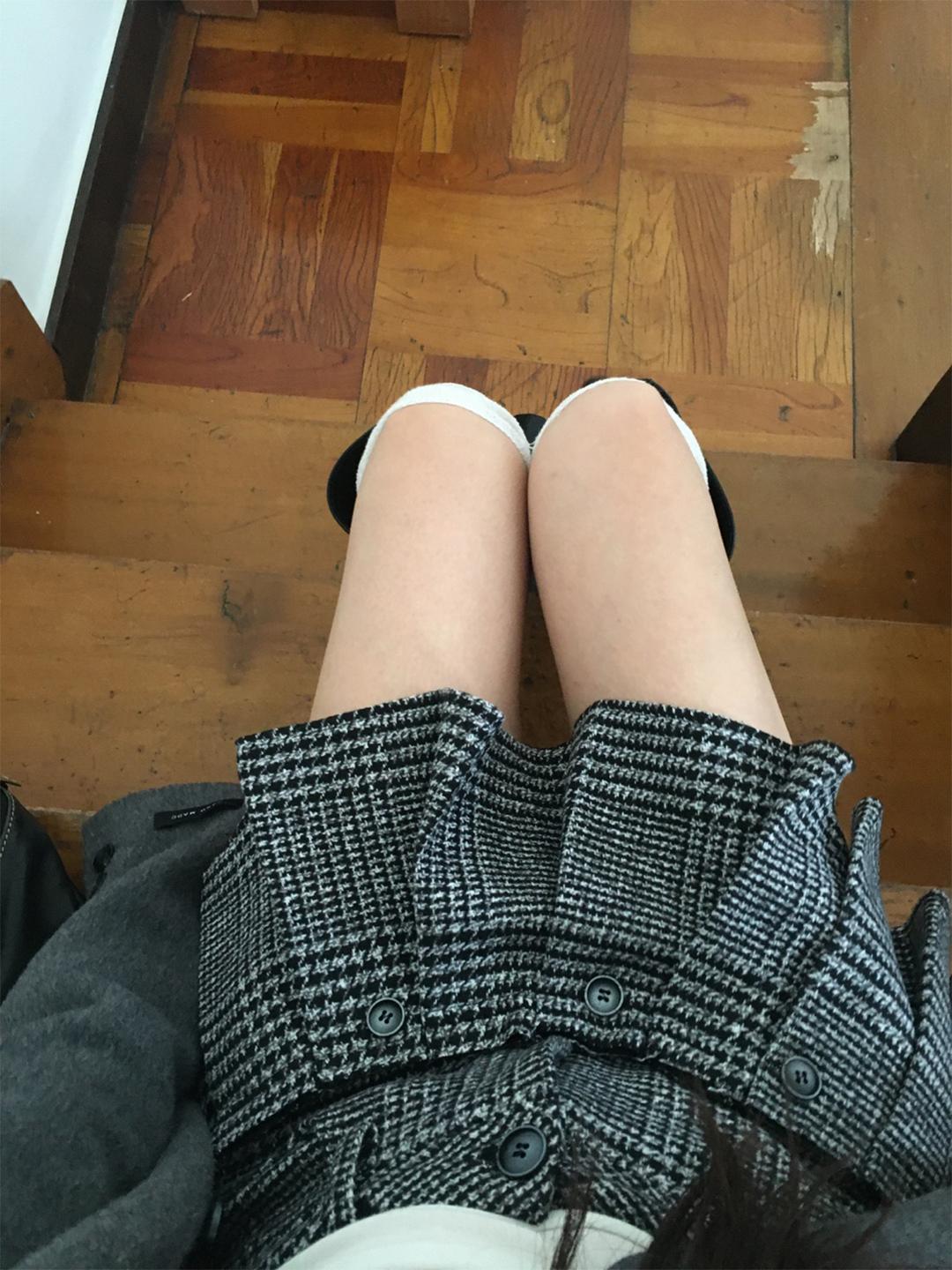 unique check skirt pants