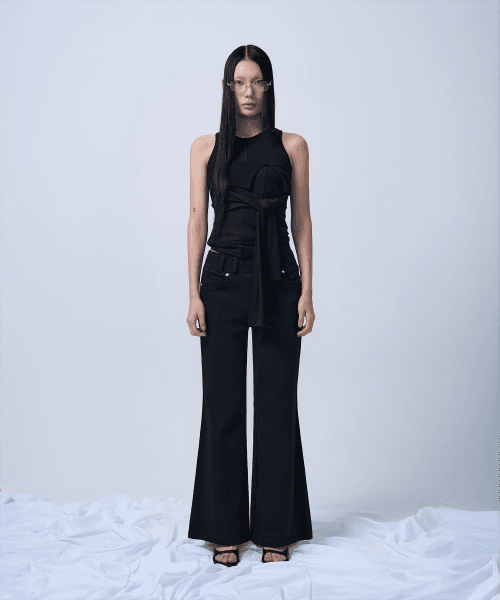 BOOTS CUT SWEAT PANTS (BLACK)