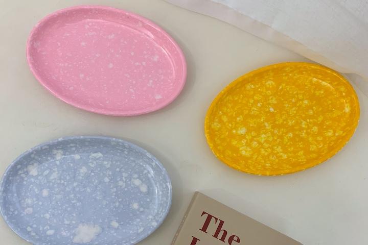 레트로 분식접시 (타원접시)