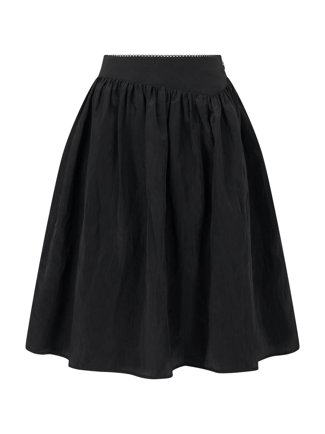 NYLON LACE SHIRRIN LONG SKIRT