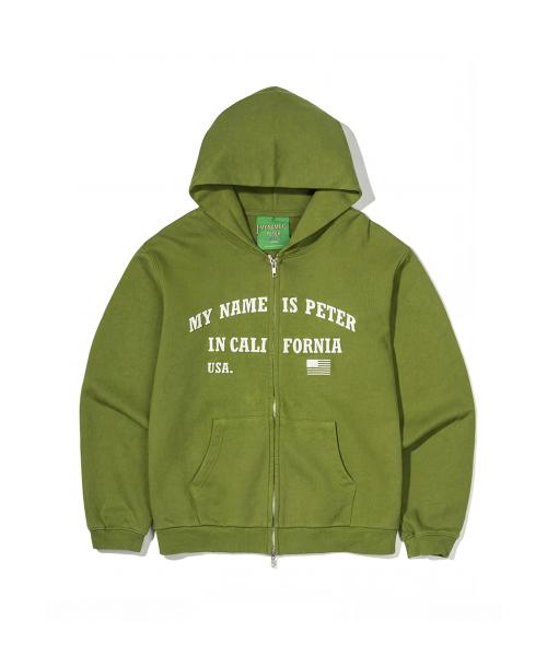 (W) IN CALIFORNIA ZIP HOODIE - OLIVE