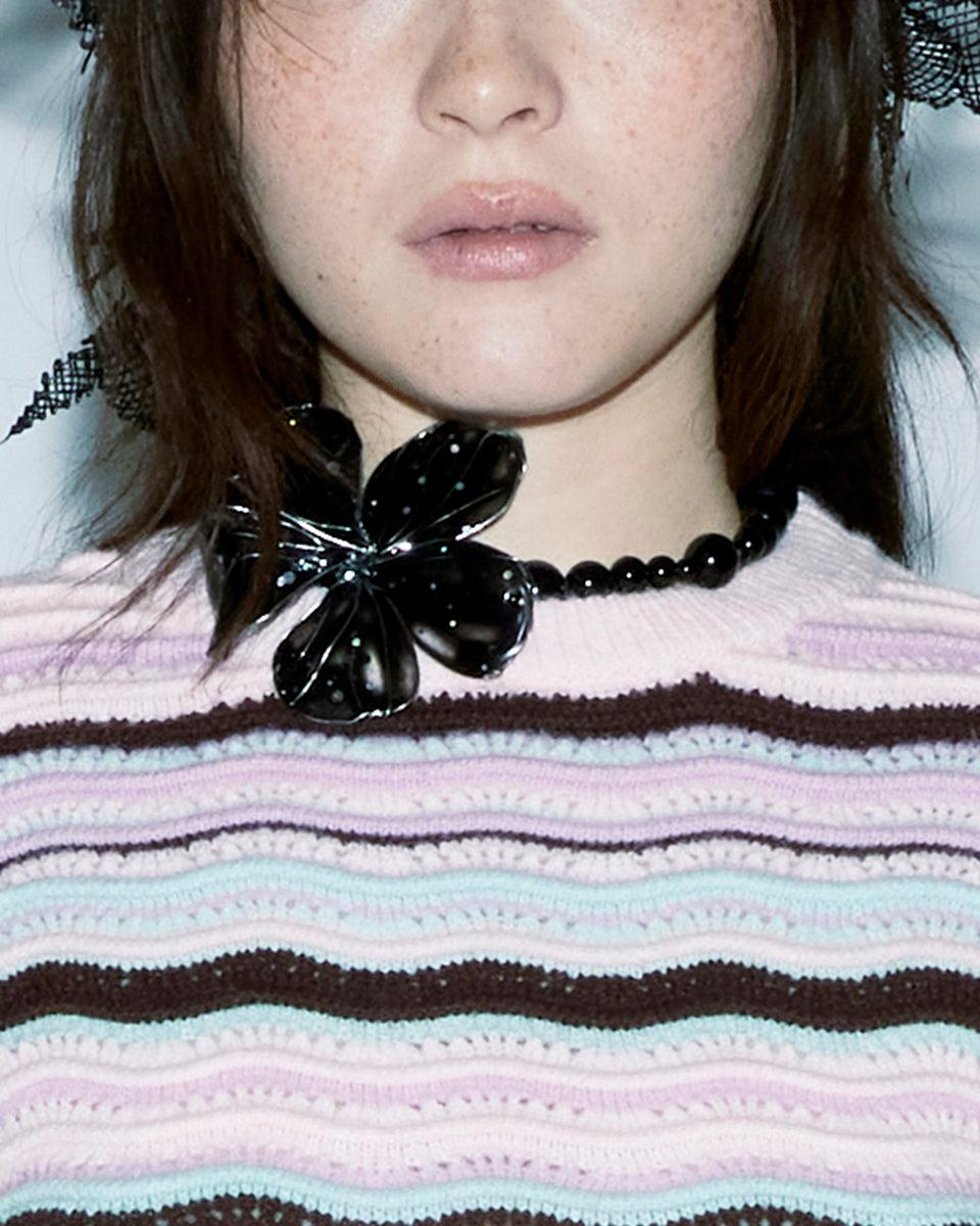 RESIN FLOWER BLACK CHOCKER - One Size