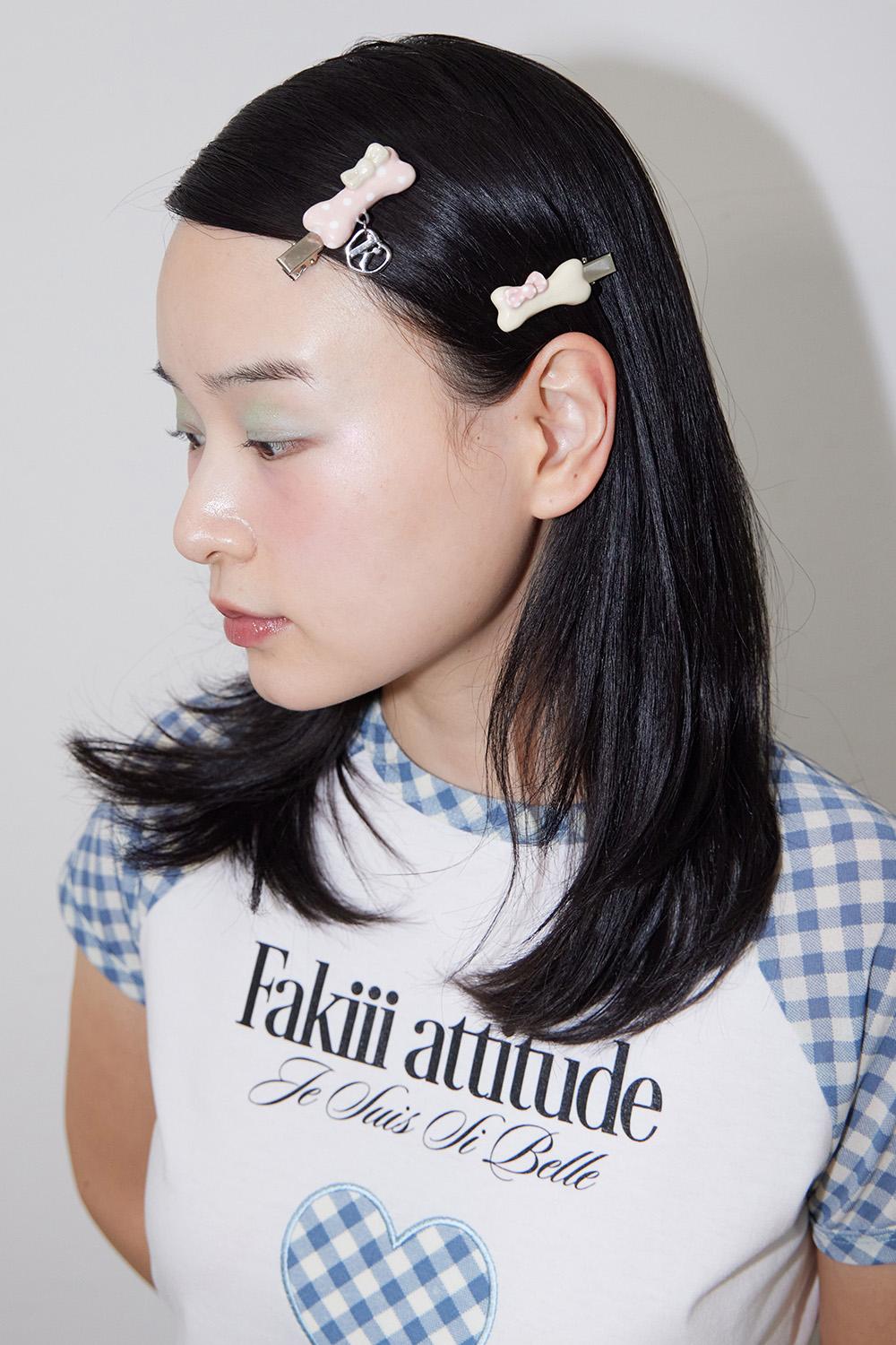 Fakiii x SUGASCOOP Bone W/ Ribbon Hair - Clip