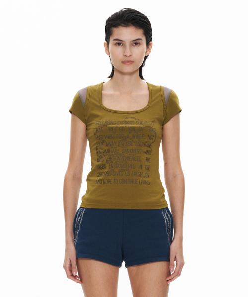 Mesh Point Half Sleeve Leaf Green