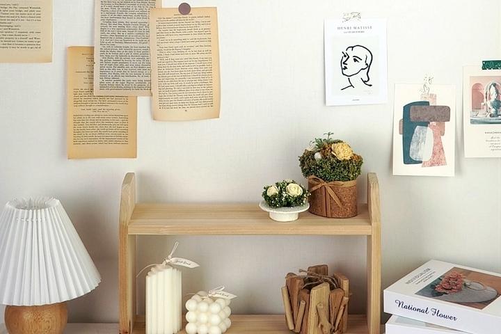 주방 원목 미니 선반 2단 B400