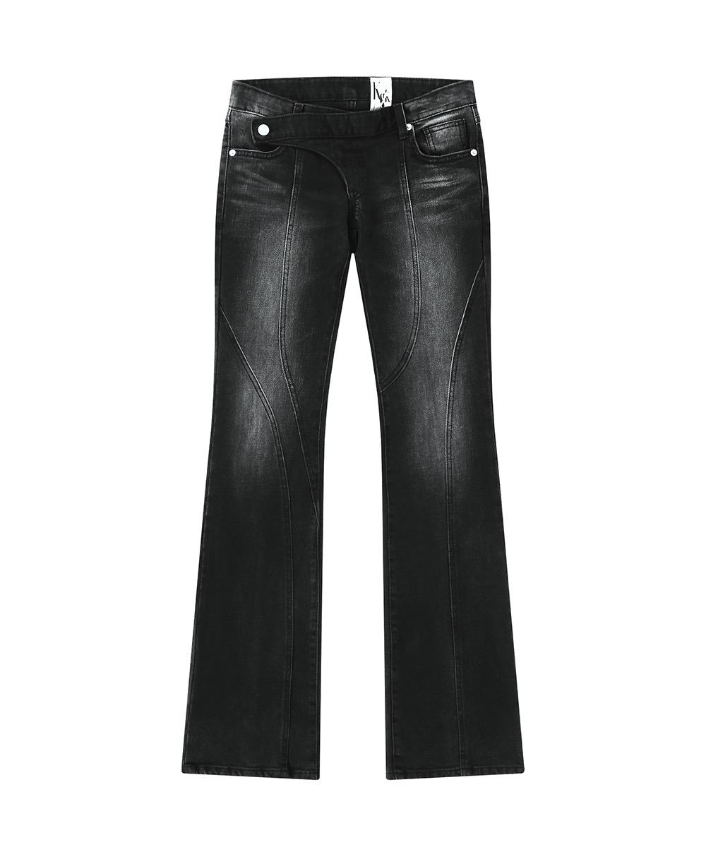 Low Rise Washing Jean Black