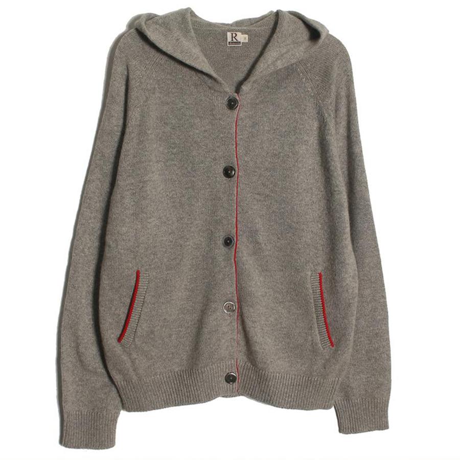 cashmere hood cardigan