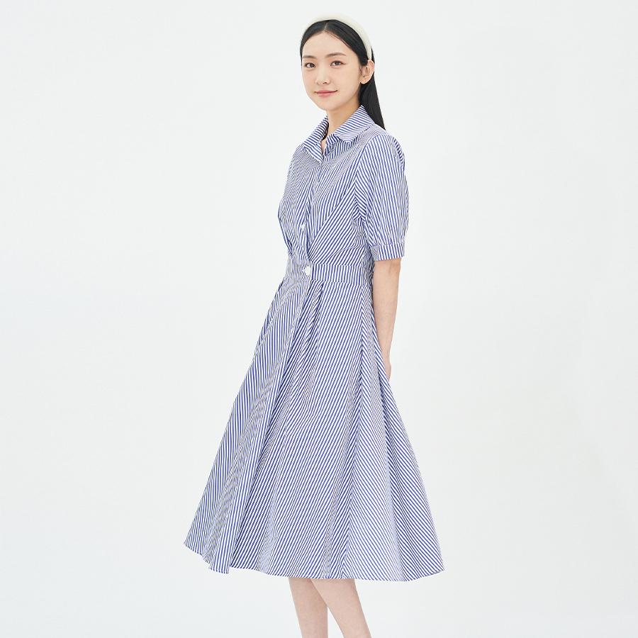 [신상] (~77size)  스트라이프 랩 셔츠 원피스 (BGOAF7560)