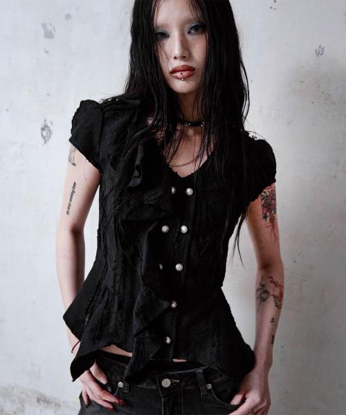 Mili Grunge Blouse (BLACK)