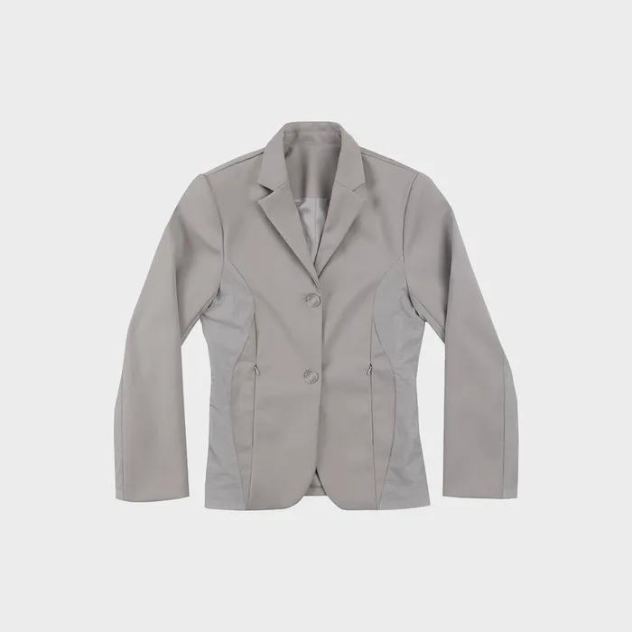 Parted Zipper Single Jacket / Grey