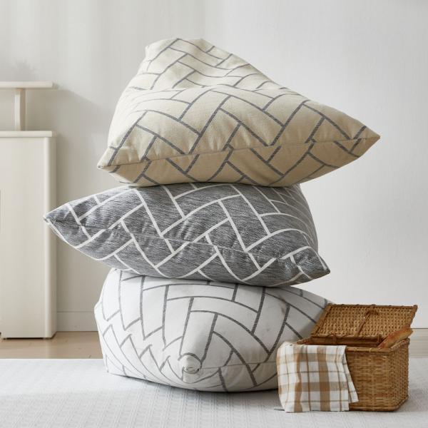 셔닐 헤링본 빈백 삼각 등받이 쿠션 3color