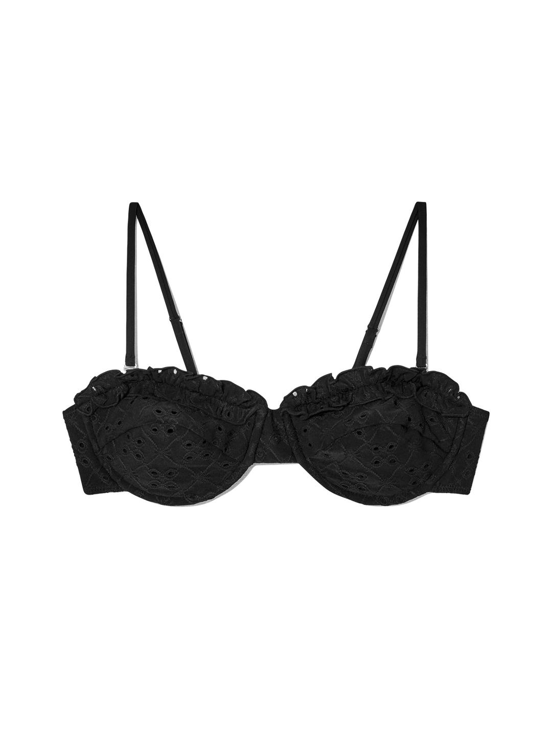 FRILL BALCONETTE BIKINI TOP (BLACK)
