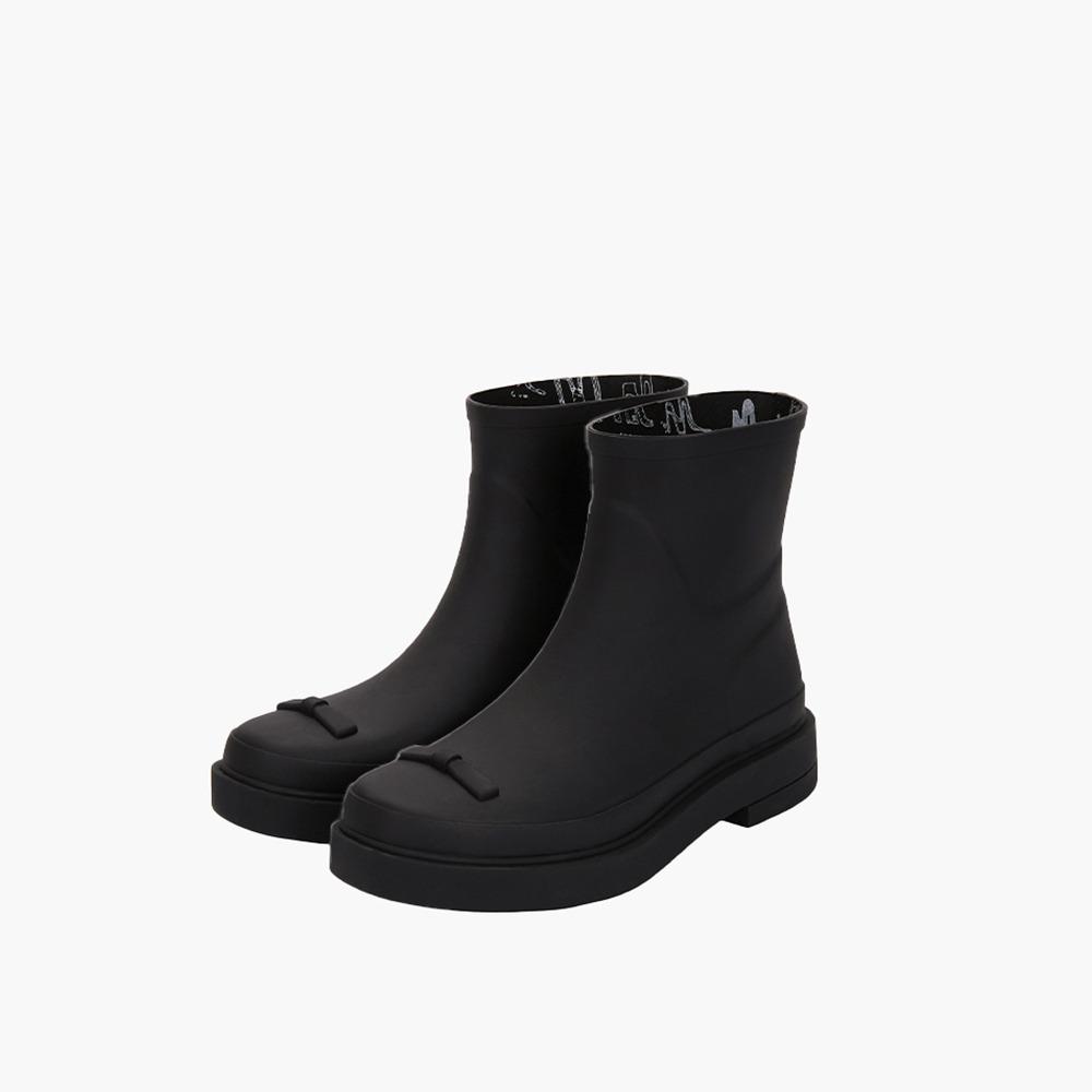 RIBBON RUBBER BOOTS SHORT_black