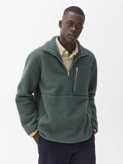 하프 집 플리스 재킷