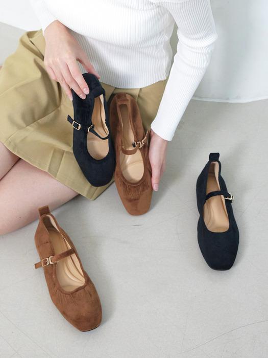 소프트 벨벳 플랫 토슈즈 (2COLOR)