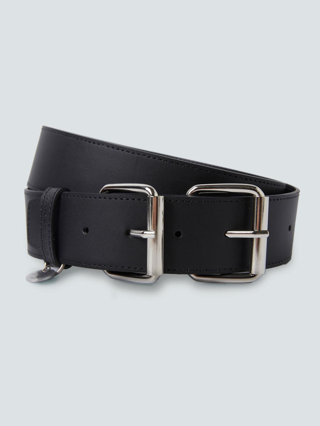 Basic double buckle belt_Black