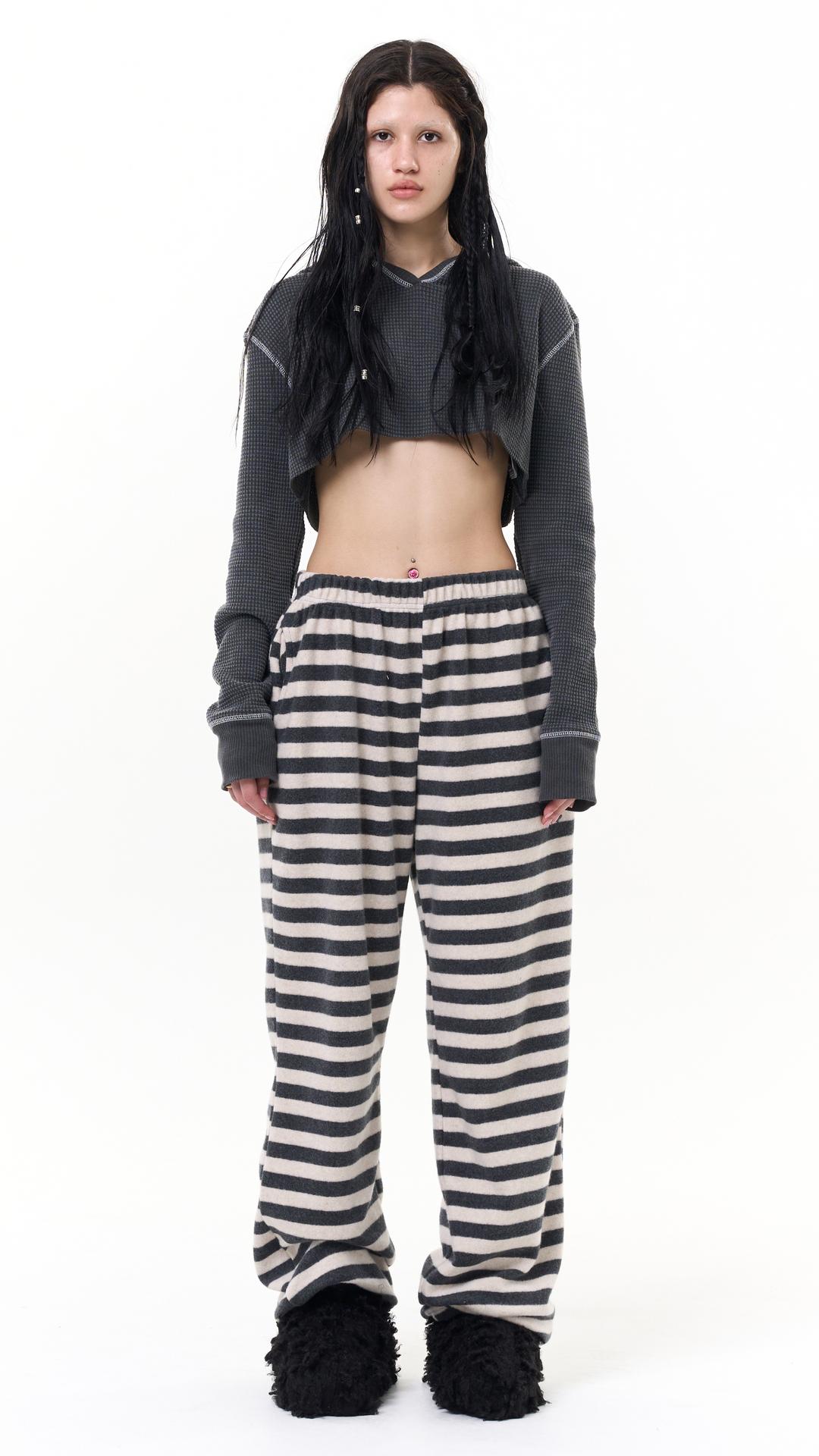 Soft stripe pants_charcoal