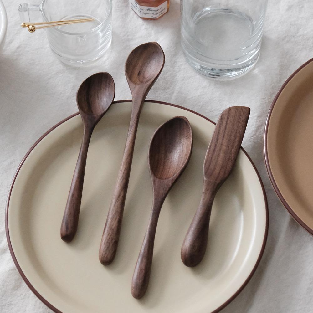 월넛 우드 티스푼 버터 나이프 머들러 롱티스푼 (4 type)