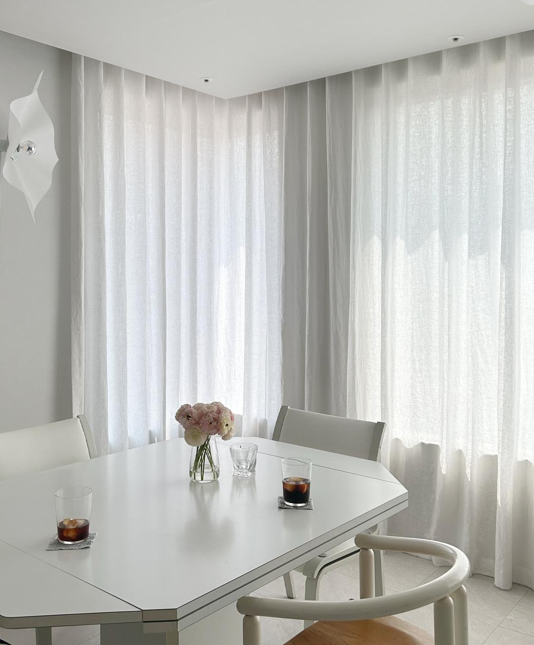 리넨 커튼 화이트