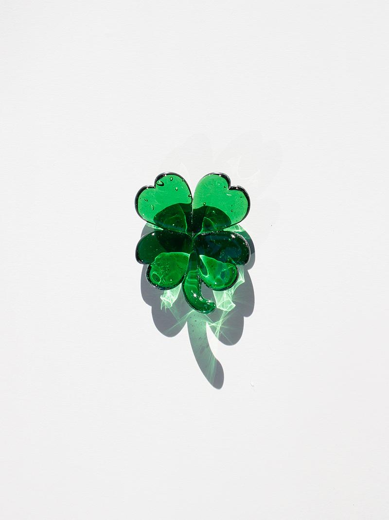 glass clover cutlery stand