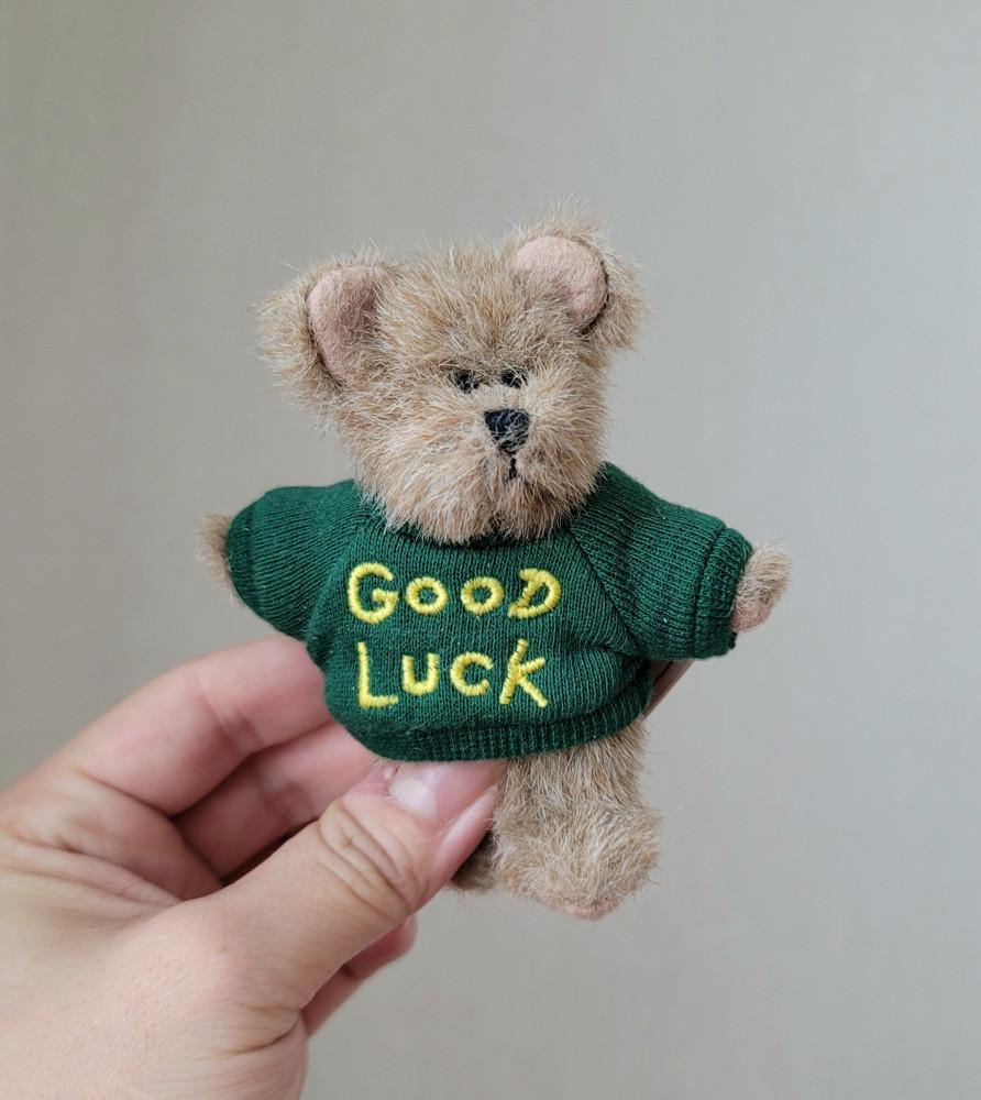 [말랑돌] 보이즈베어 - 미니사이즈 쪼꼬미베어, 메세지니트베어 굿럭 메세지 쪼꼬미베어, 다크그린니트베어,