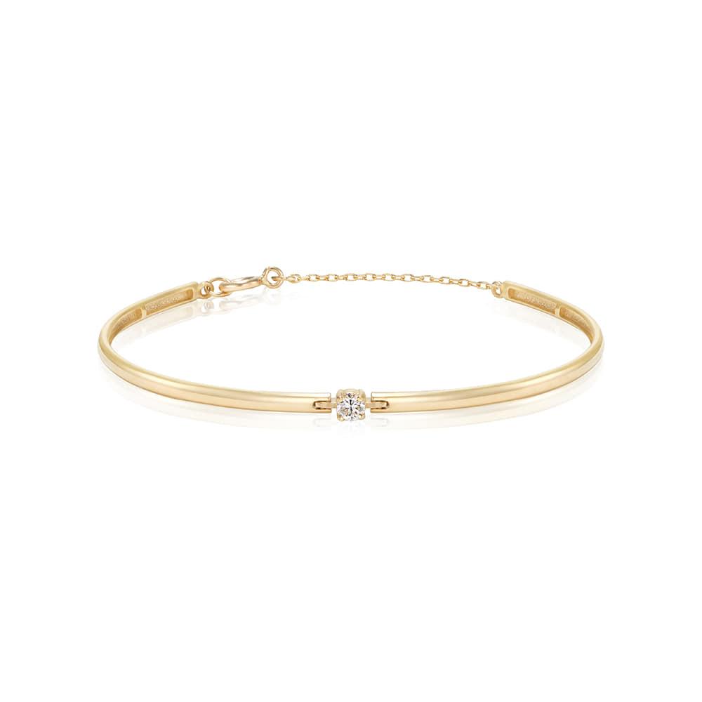 14k 1부 랩다이아몬드 4프롱 하프 뱅글 팔찌 #LDIAB04