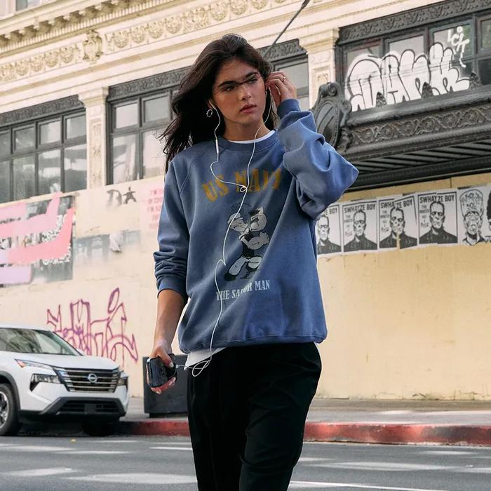 Popeye Raglan Sweatshirt Blue